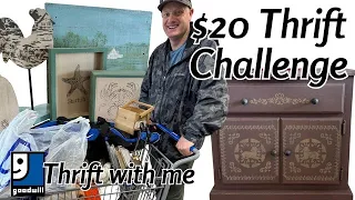 $20 Thrift Store Makeover Challenge - Thrift With Me - Goodwill Bins - Reselling