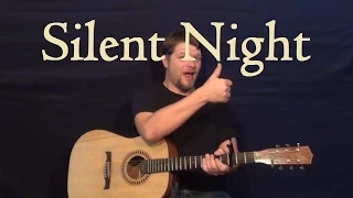 Silent Night (Christmas) Easy Guitar Lesson Strum Chord How to Play Christmas Carol