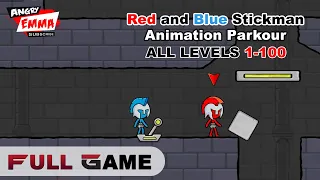 Red and Blue Stickman : Animation Parkour FULL GAME - Levels 1-100