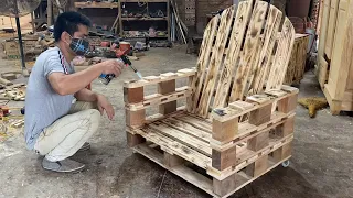 Amazing Design Ideas Woodworking Project Cheap From Pallet - Build A Outdoor Chair From Old Pallets