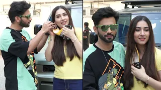 Rahul Vaidya & Disha Parmar Love Birds Clicked At Andheri With Their Brand New Car