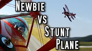 Too Much Plane? Brand New Pilot Tries To Fly Aerobatic Bi-Plane