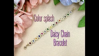 Color Splash Daisy Chain Bracelet Tutorial