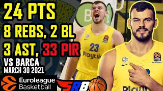 ANTE ZIZIC 24 points 8 rebs 3 asts 33 PIR | Maccabi Tel Aviv 99 - 94 Barcelona | 30.03.2021