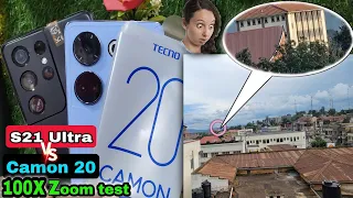 Tecno Camon 20 Vs Samsung S21 Ultra 100x Zoom Test | Camon 20 & S23 ultra Camera Test 100x Zoom 2023