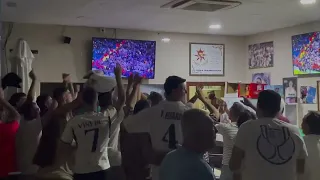 Reacción penaltis Manchester City-Real Madrid en la Peña Madridista de Villa del Río (Córdoba)