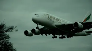 Plane spotting at London Heathrow airport. Runway 27L arrivals