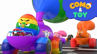 Como | Balloon Car Racing 2 | Learn colors and words | Cartoon video for kids | Como Kids TV