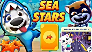 Talking Tom Gold Run SEA Star EVENT Shark Hank vs Raccoon Boss FIGHT & Neon Angela Unlucked GAMEPLAY