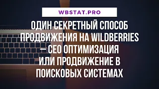 Секретный способ продвижения на Wildberries – СЕО оптимизация или продвижение в поисковых системах