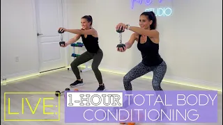 LIVE: 1-HOUR TOTAL BODY CONDITIONING / STRENGTH AND CARDIO