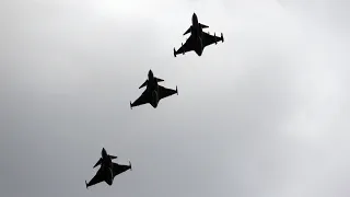 4Kᵁᴴᴰ 3x Saab JAS 39 Gripen Swedish Air Force Arrival @ LOTOS GDYNIA AEROBALTIC 2021