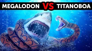 Apa yang Terjadi Jika Megalodon Berhadapan Dengan Ular Terbesar