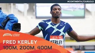 All Fred Kerley's wins over 100m, 200m, and 400m | Continental Tour Gold