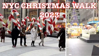 New York City Walking Tour [4K] 6th Avenue - NYC Christmas Walk 2023 | Holiday Season