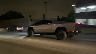 First time Cybertruck spotted speeding down freeway, Elon Musk Driving!