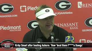 Georgia coach Kirby Smart after beating Auburn: 'How 'bout them f****n Dawgs'