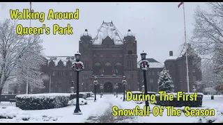 Walking Around Queens Park During The First Snowfall Of The Season (A Toronto ASMR Stroll)