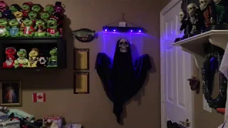 (Gemmy) NEW Halloween 2017 Floating Ghost Skeleton With Black Cloth (+Demo Mode!)