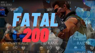 I beat Fatal Klassic Tower 200! I got so LUCKY! MK Mobile