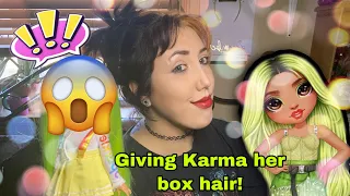 Giving Rainbow High Karma her box hair look! + a tutorial on how-to!