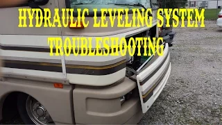 HYDRAULIC JACKS FAIL  LEVELING SYSTEM TROUBLESHOOTING FLEETWOOD BOUNDER / FULL TIME RV , VLOG