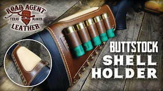 Making a Leather Shotgun Buttstock Shell Holder and Cheek Rest Leather Working ASMR