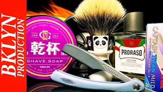 💈 Shaving with Feather Shavette 💥 KANPAI Soap Yaqi Brush Panda 🐼 KAI Blade Proraso Aftershave🔥🔥🔥🔥🔥🔥🔥