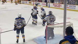 Thomas Greiss & Jordan Binnington Warm-Ups