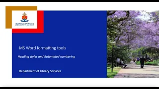 MS Word: How-to use heading styles and automated numbering