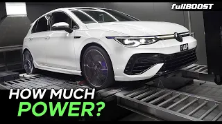 On the dyno with the MK8 Golf R AWD turbo - Modified by UGP | fullBOOST