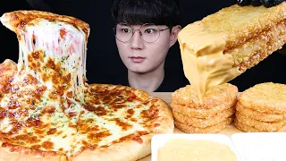 ENG SUB) ASMR CHEESY PIZZA & HASH BROWNS EATING SOUNDS MUKBANG 치즈 피자 먹방ASMR MUKBANG