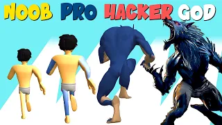 NOOB vs PRO vs HACKER vs GOD in Werewolf Run 3D | GokuNoob