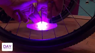 Using "Spokelit" wheel lights by Nite Ize on a wheelchair