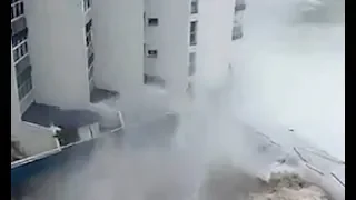 Shocking moment a monster wave destroys balconies in Tenerife - Daily News