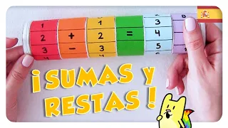 CÓMO enseñar a SUMAR y RESTAR 🧮 JUEGO de matemáticas para NIÑOS ✨ 🌈 Gato Rainbow & Gata Moon