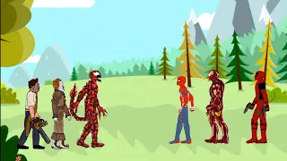 IT Pennywise Vs Leatherface Vs Carnage Vs Deadpool Vs Iron Man Vs Spider-Man - Drawing Cartoons 2