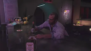 GTA V Trevor drinking the beer in the strip club (afternoon)