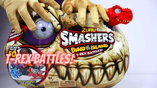 |ASMR| UNBOXING ZURU SMASHERS DINO ISLAND T-REX BATTLES! RED VERSION🔴NO TALKING😱🦖🦕