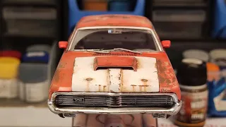 AMT 1/25 scale model Mercury Cougar Eliminator 1969 full body build and paint, part 1/2