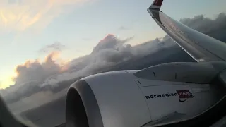 Norwegian B737-800 take off from Stavanger airport Sola ENZV