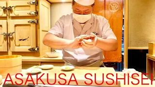 OMAKASE AT ASAKUSA SUSHISEI -Asakusa,Tokyo - January 2022 - Japanese Food [English Subtitles]