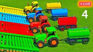 TRACTORS AND TRUCKS OF COLORS ! TOY TRUCKS AND TRACTORS TRANSPORTING  Farming Simulator 22 | LIVE