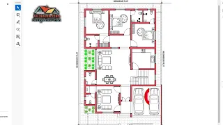 44 X 62 Feet House Plan // Ghar Ka Naksha // 3 Bed Room // home plan #house #ghar #viral #floorplan