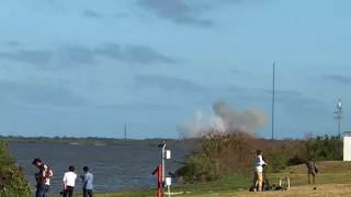 Falcon Heavy dual landings w sonic booms, from NASA Causeway!