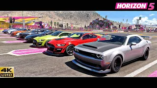 Top 20 Fastest Muscle Cars Drag Race | Forza Horizon 5 (All Tuned)