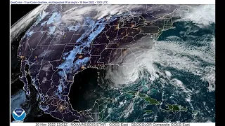 Hurricane Nicole makes landfall in Florida in time-lapse from space