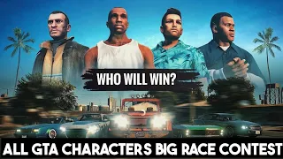 All Main GTA Characters The Big Race Contest - Who Will Win- MJ GaminG