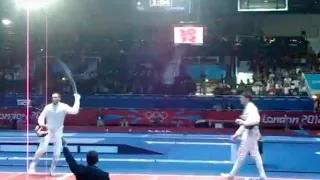 London 2012 Olympics - Fencing Men's Foil - Andrea Cassara vs Alaaeldin Abouelkassem - Final Touch