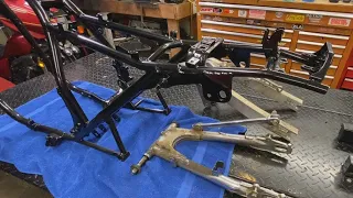 Z1-R Video #5, Frame/swing arm work & bonus bike event footage!